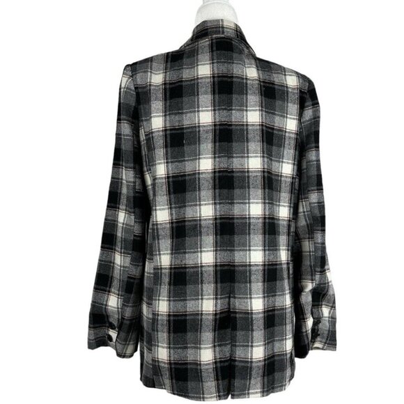VICI x Fate Women's NWT Black Plaid Wool Preppy Two Button Career Blazer Med/C41 - Picture 4 of 10